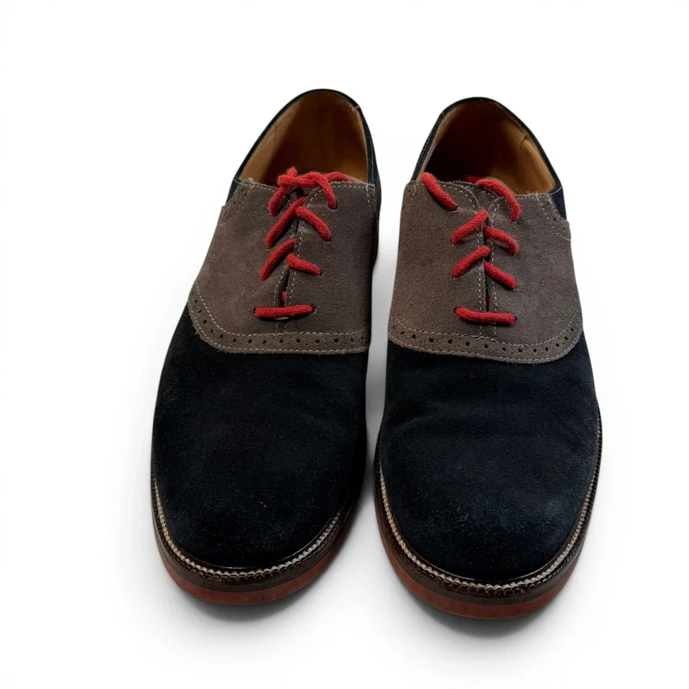 1901 Saddle Up Navy Grey Suede Oxford Shoes M23109 Mens 9.5 M
